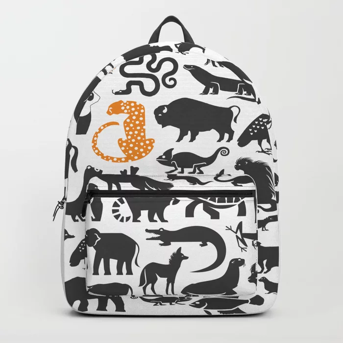 backpack with illustrated animals